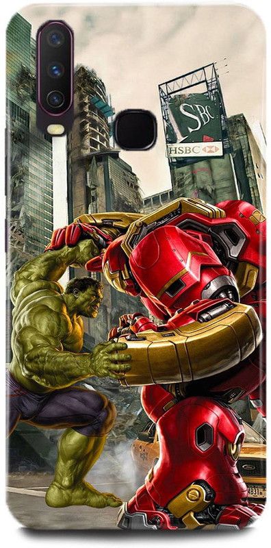 play fast Back Cover for Vivo Y17/1902 HULK PRINTED  (Multicolor, Hard Case, Pack of: 1)