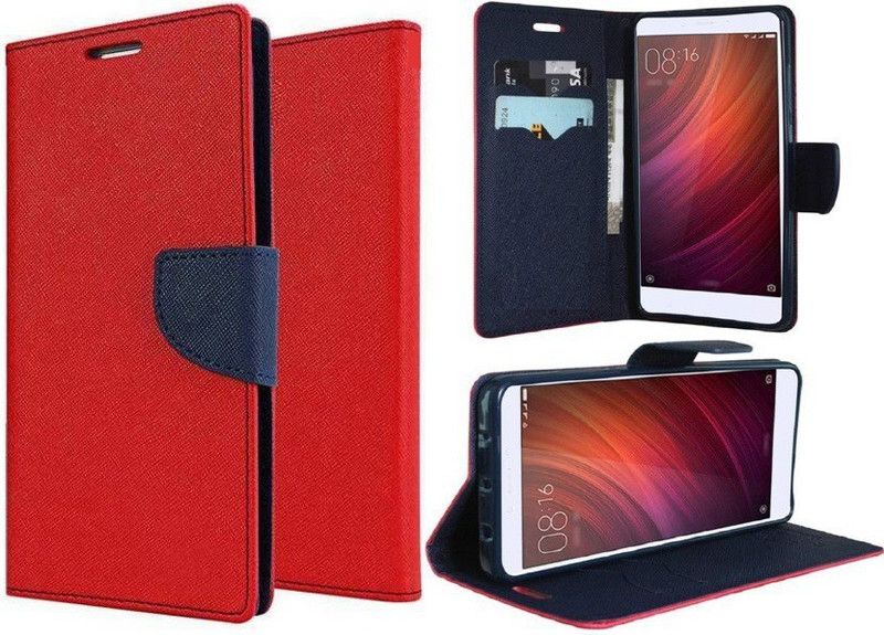 Mehsoos Flip Cover for Samsung Galaxy On 5  (Red, Dual Protection, Pack of: 1)
