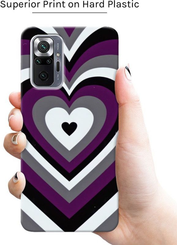 Thermobeans Back Cover for Heart (Purple & Black) Hard Case Redmi Note 10 Pro  (Multicolor, Pack of: 1)