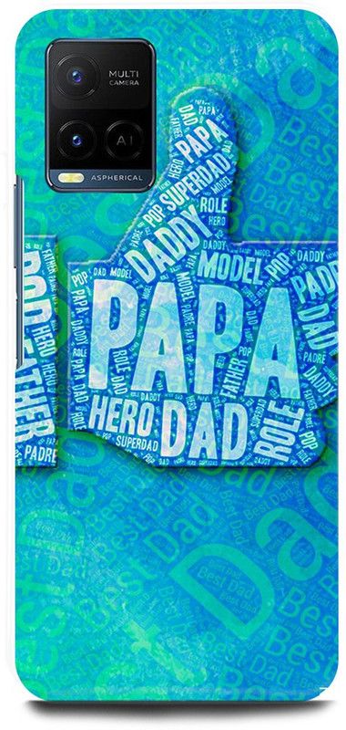 FIKORA Back Cover for Vivo Y21T, V2135, MOM, DAD, MOTHER, FATHER, LOVE  (Blue, Hard Case, Pack of: 1)