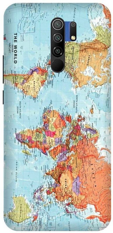 URCHIN Back Cover for Poco M2 world map, cool, map, naksha, world  (Multicolor, Shock Proof, Pack of: 1)