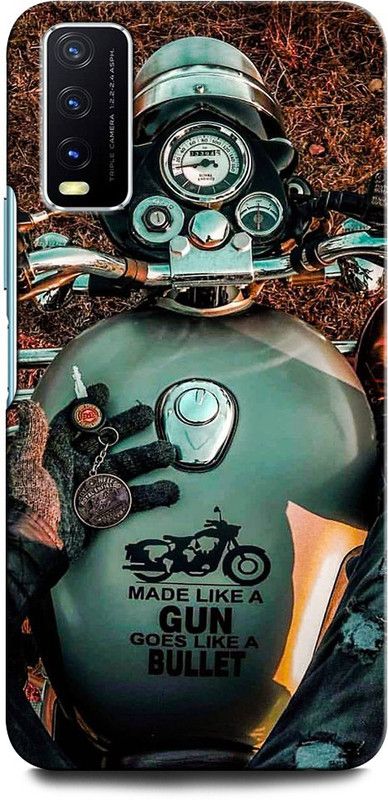 GRAFIQE Back Cover for Vivo Y12s BIKE, BULLET, RIDE, RIDER, ROYAL ENFIELD  (Multicolor, Shock Proof, Pack of: 1)