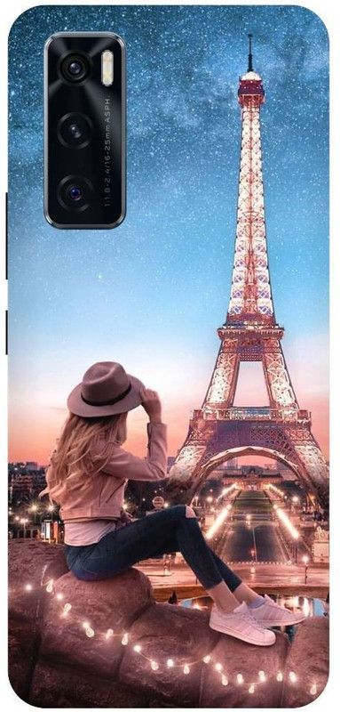 URCHIN Back Cover for Vivo V20SE Paris, Love, Cute, Girl, Light, Beautiful  (Multicolor, Shock Proof, Pack of: 1)