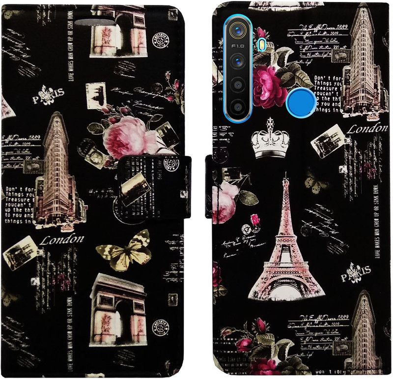 AD Enterprises Flip Cover for Realme 5 Pro  (Black, Magnetic Case, Pack of: 1)