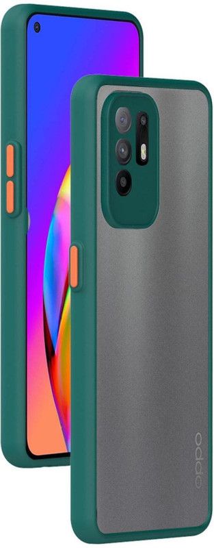ASMANTIC Back Cover for Oppo F19 PRO PLUS  (Green, Grip Case, Silicon, Pack of: 1)