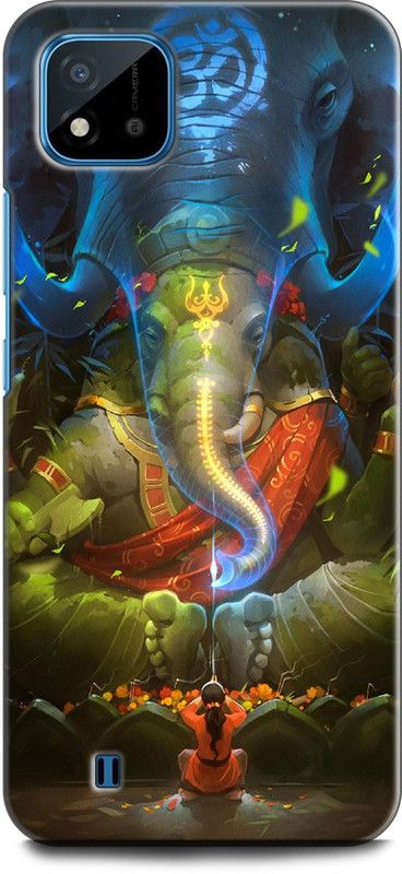 WallCraft Back Cover for Realme C20, RMX3063, RMX3061 GANESH JI, GANPATI, LORD GANESHA, GOD  (Multicolor, Dual Protection, Pack of: 1)