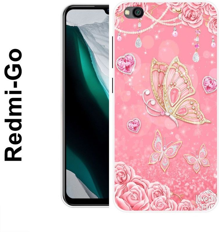 INDIALAND Back Cover for Redmi Go  (Pink, Silicon)