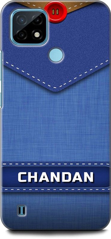 WallCraft Back Cover for Realme C21, RMX3201 CHANDAN NAME, C, LETTER, BLUE, JEANS, ALPHABET, DESIGN  (Multicolor, Dual Protection, Pack of: 1)