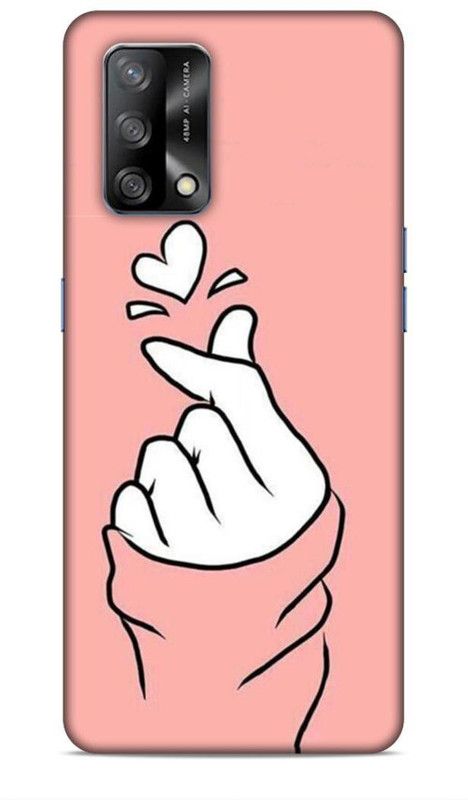 SmashItUp Back Cover for Oppo F19 Finger / Pink / Heart / Girl Design  (Multicolor, Hard Case)