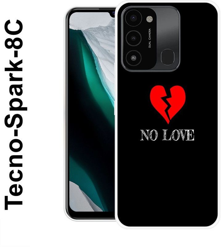 Sswastik Back Cover for Tecno Spark 8C  (Black, Red, Silicon)