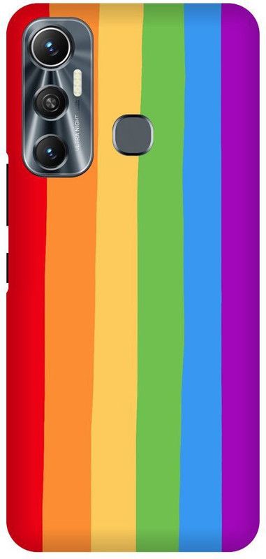 FIKORA Back Cover for Infinix Hot 11, X662, RAINBOW, COLOUR, ABSTRACT, ART, DESIGN  (Grey, Hard Case, Pack of: 1)
