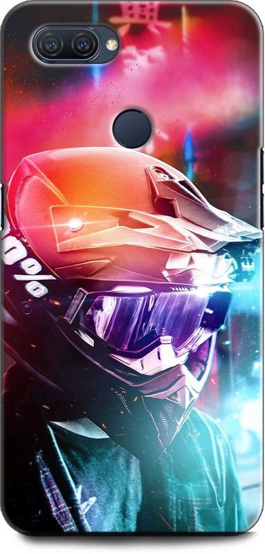 INDICRAFT Back Cover for Realme 2, RMX1805 BIKE, RIDER, NEON, HELMET, GLOW, BIKER, CYBERPUNK  (Multicolor, Shock Proof, Pack of: 1)