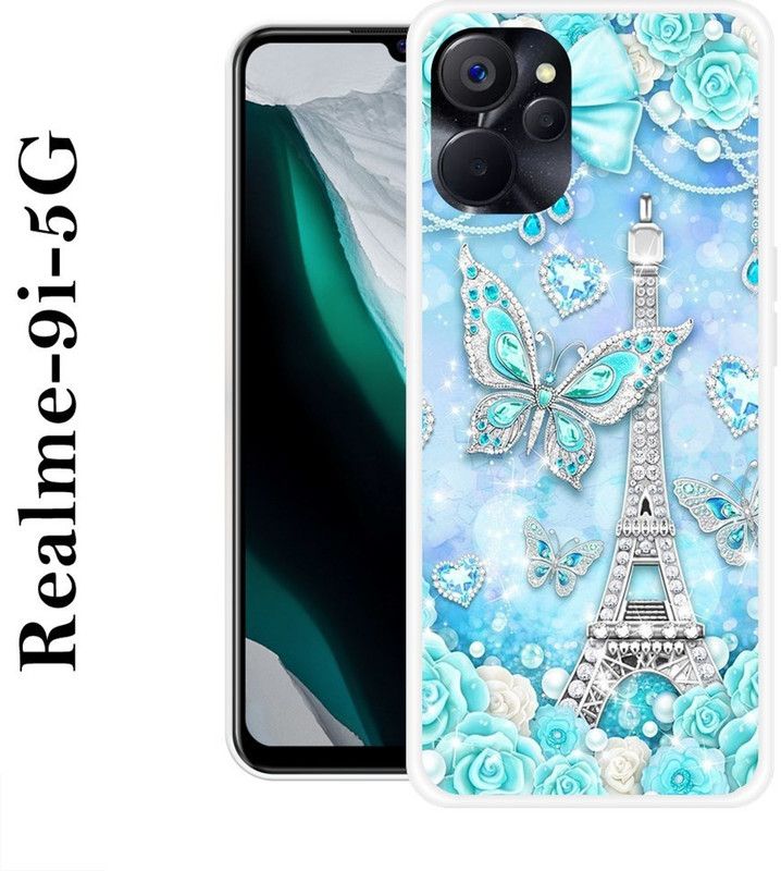 JATLAND Back Cover for Realme 9i 5G  (Blue, Silver, Grip Case, Silicon)