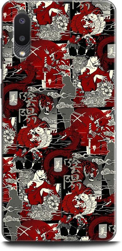 INDICRAFT Back Cover for SAMSUNG Galaxy M02 COMIC, INSCRIPTION, HOOD, ART, TEXTURE, RED, CARTOON  (Multicolor, Dual Protection, Pack of: 1)
