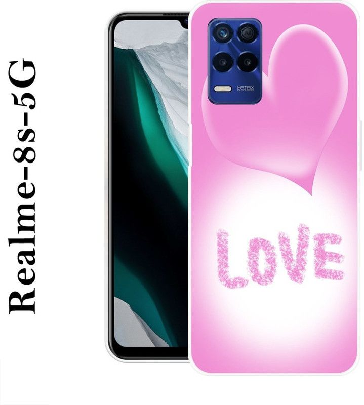 VITARO Back Cover for Realme 8s 5G  (Pink, White, Grip Case, Silicon)