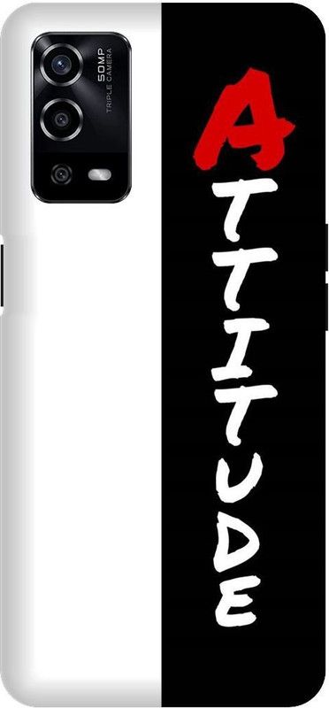 UMPRINT Back Cover for Oppo A55/CPH2325, Attitude White Black Text Printed Back Cover  (Multicolor, Hard Case, Pack of: 1)