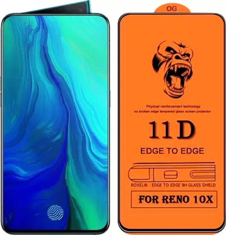 9H Edge To Edge Tempered Glass for Oppo Reno 10x Zoom -Premium_11D  (Pack of 1)