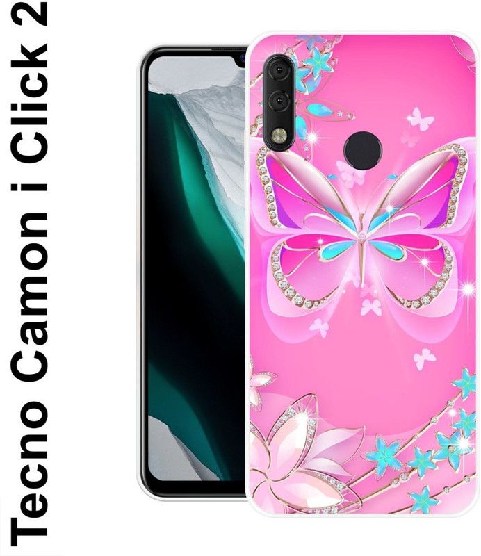 SUPER CASE Back Cover for Tecno Camon I Click 2  (Pink, Blue, Grip Case, Silicon)