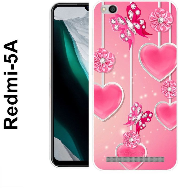 INDIALAND Back Cover for Redmi 5A  (Pink, Silicon)
