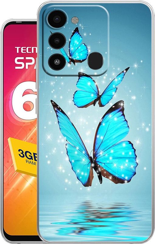Selfless Back Cover for Tecno Spark 8C  (Blue, Silicon, Pack of: 1)