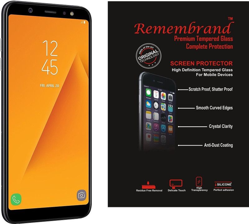 Remembrand Tempered Glass Guard for Samsung Galaxy A6 Plus  (Pack of 1)