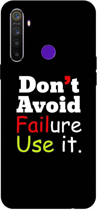 Yoprint Back Cover for Realme 5i/RMX2030 Don'T Avoid Failure Use It Text Printed Back Cover  (Multicolor, Shock Proof, Pack of: 1)