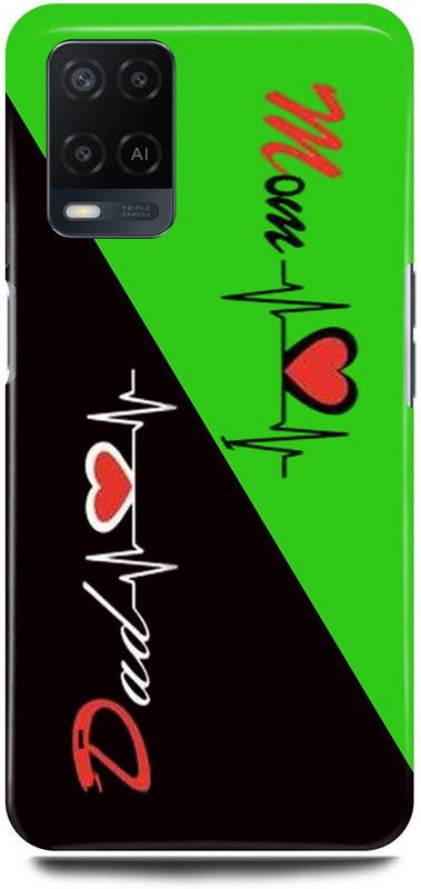 FRONK Back Cover for OPPO A54, CPH2239, MOM, DAD, MOTHER, FATHER, LOVE  (Green, Hard Case)