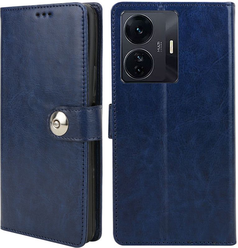 MG Star Flip Cover for IQOO Z6 Pro 5g  (Blue, Grip Case, Pack of: 1)