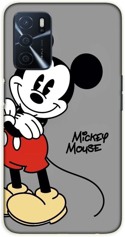 iprinto Back Cover for Oppo A53s 5G, Oppo A16 mickey mouse Back Cover  (Grey, Hard Case, Pack of: 1)