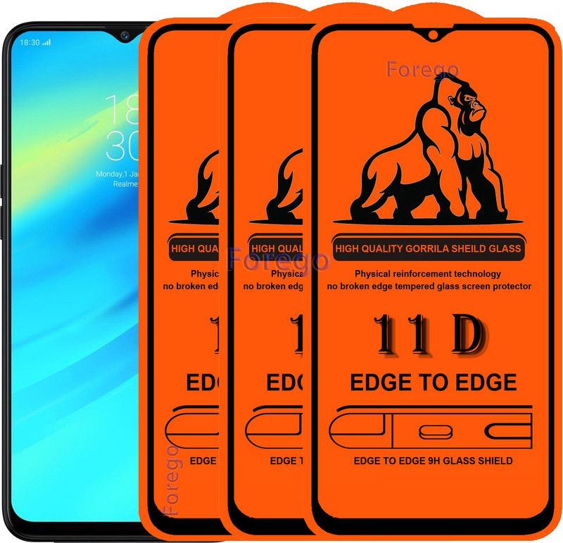 Forego Edge To Edge Tempered Glass for Realme 2 Pro  (Pack of 3)