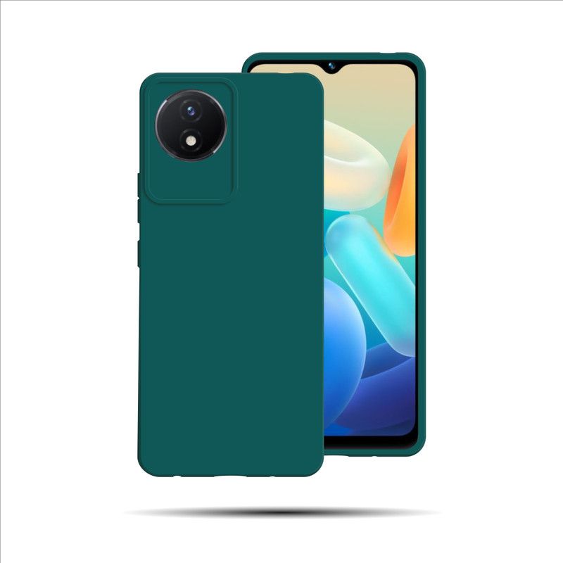 SUPER-ME Back Cover for VIVO Y02  (Green, Flexible, Pack of: 1)