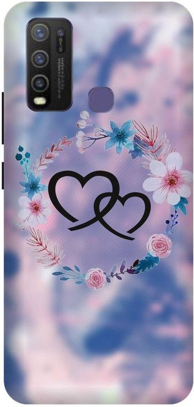 SAVETREE Back Cover for Vivo Y30,Vivo 1938 Hearts Back Cover  (Multicolor, Hard Case, Pack of: 1)