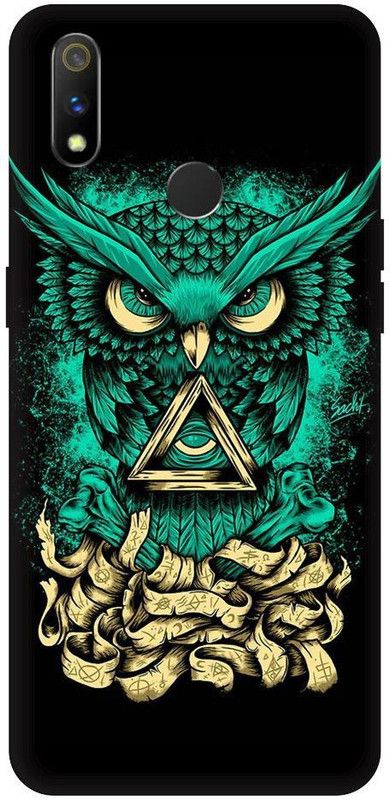 URCHIN Back Cover for Realme 3 owl, illuminati owl, cool, tranding, bird, fire, fantacy  (Multicolor, Shock Proof)