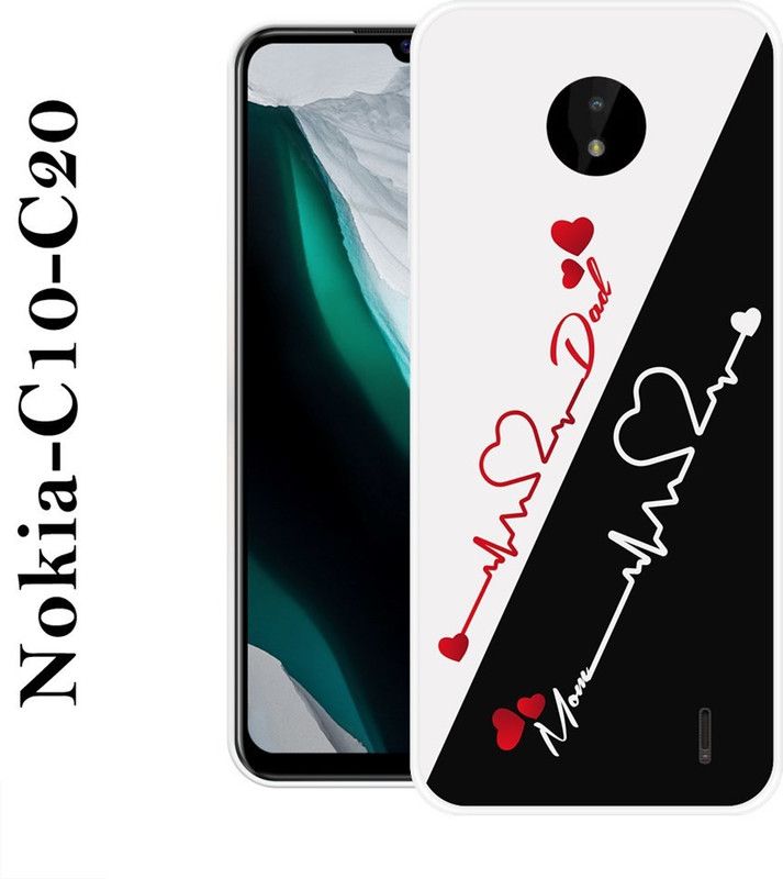 SUPERCASE Back Cover for Nokia C20  (Black, White, Grip Case, Silicon)