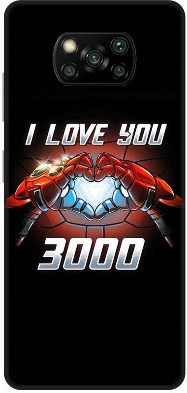 BYXIS Back Cover for Poco X3 Pro Iron Man, Love You 3000, Superhero, Avengers,Tony Stark, comic  (Multicolor, Shock Proof, Pack of: 1)
