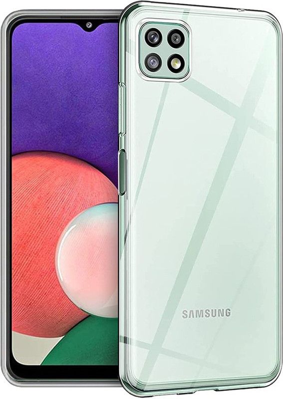 CASE CREATION Back Cover for Samsung A22 5G Back Case  (Transparent, Grip Case, Silicon, Pack of: 1)