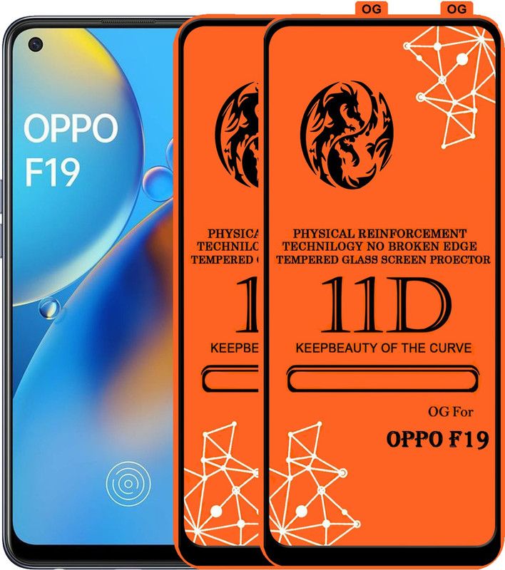 PFOAM Edge To Edge Tempered Glass for OPPO F19  (Pack of 2)