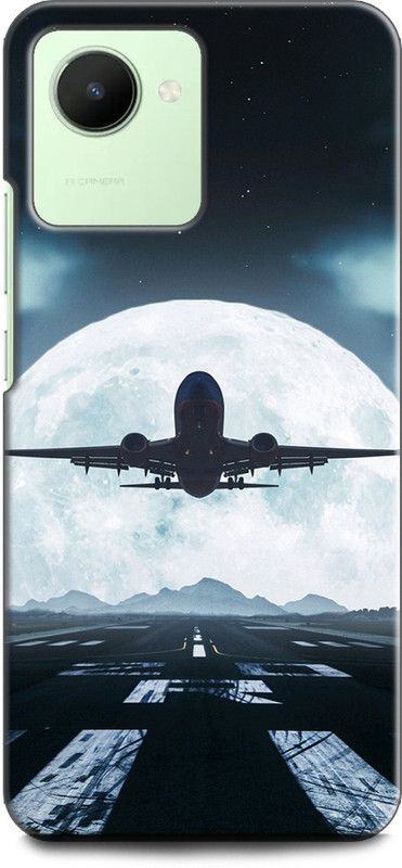 WallCraft Back Cover for Realme C30s, RMX3690 AIRPLANE, JET, MOON, DARK, BEAUTIFULL, SKY  (Multicolor, Dual Protection, Pack of: 1)