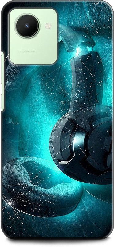 WallCraft Back Cover for Realme Narzo 50i Prime, RMX3506 HEADPHONE, MUSIC, BLUE, DARK, ABSTRACT  (Multicolor, Dual Protection, Pack of: 1)
