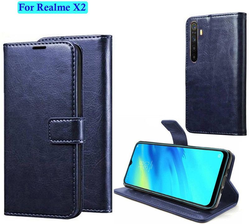 FARMAISH Flip Cover for Realme X2 , Realme XT, Realme X2  (Blue, Shock Proof, Pack of: 1)
