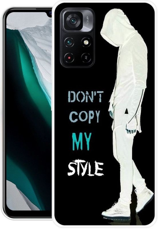 PictoWorld Back Cover for Poco M4 Pro 5G  (Black, White, Grip Case, Silicon)