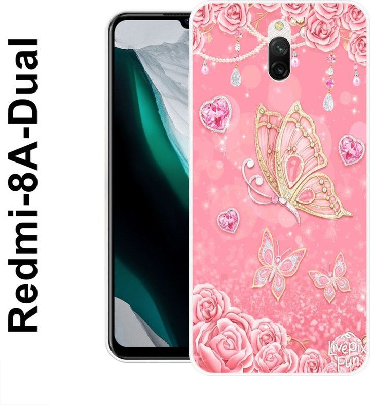 SUPERCASE Back Cover for Redmi 8A Dual  (Pink, Gold, Grip Case, Silicon)