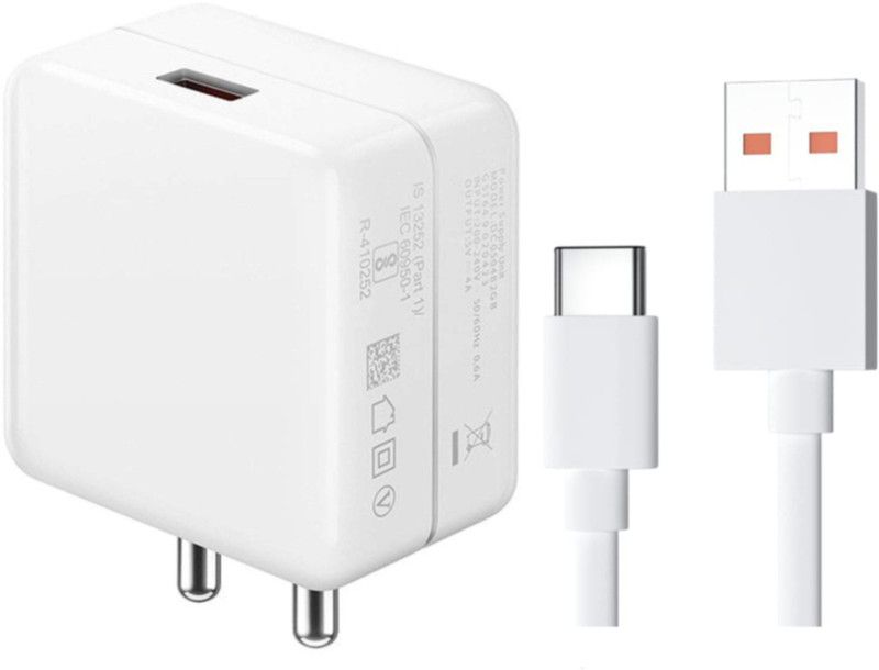 Shopdeal 30 W NA 4.2 A Mobile Type-C Charger For Sharp Aquos sense5G QC 3.0, Rapid, Dash, VOOC, AFC Charger with Detachable Cable  (White, Cable Included)