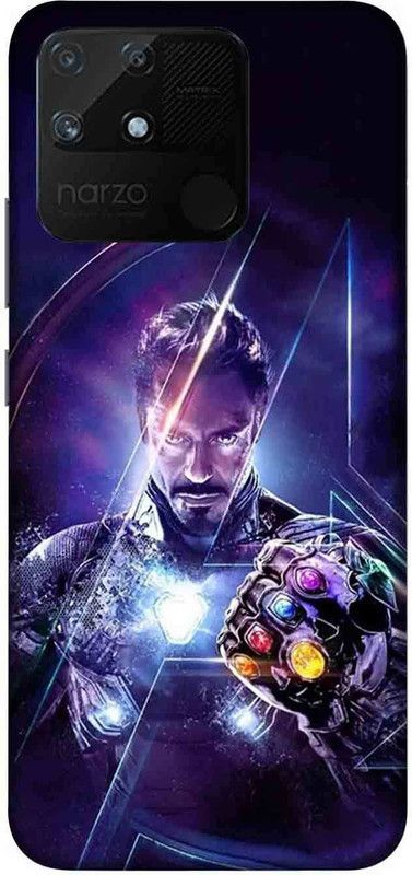 NDCOM Back Cover for Realme Narzo 50A Avengers End Game Tony Stark Iron Man With Gauntlet Printed  (Multicolor, Hard Case, Pack of: 1)