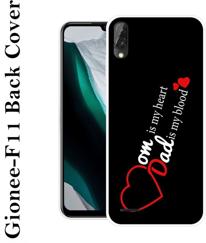 KUDI Back Cover for Gionee F11  (Black, White, Silicon)