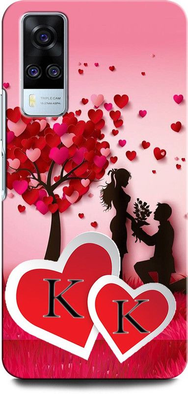 GRAFIQE Back Cover for VIVO Y51 KK, K LOVE K, K LETTER, KK NAME  (Multicolor, Shock Proof, Pack of: 1)