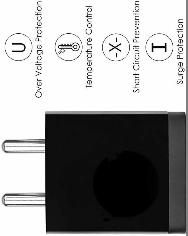 Majron NA 2.4 A Mobile 2.4Charger-36 Charger with Detachable Cable  (Black, Cable Included)