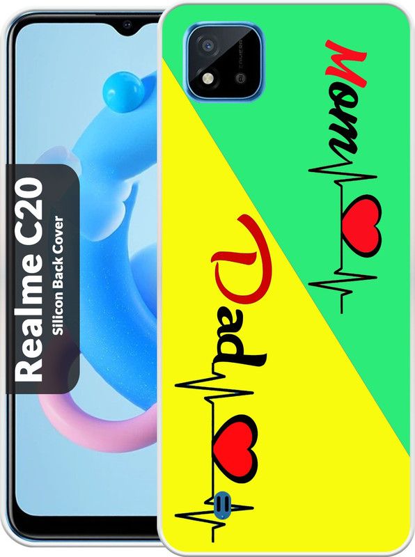 Smart Cases Back Cover for Realme C20  (Green, Yellow, Grip Case, Silicon, Pack of: 1)