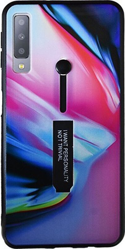 MARSHLAND Back Cover for Samsung Galaxy A7 2018 Edition, Latest Smooth Touch Thumb Grip with Kickstand Printed Multicolor  (Multicolor, Hard Case, Pack of: 1)