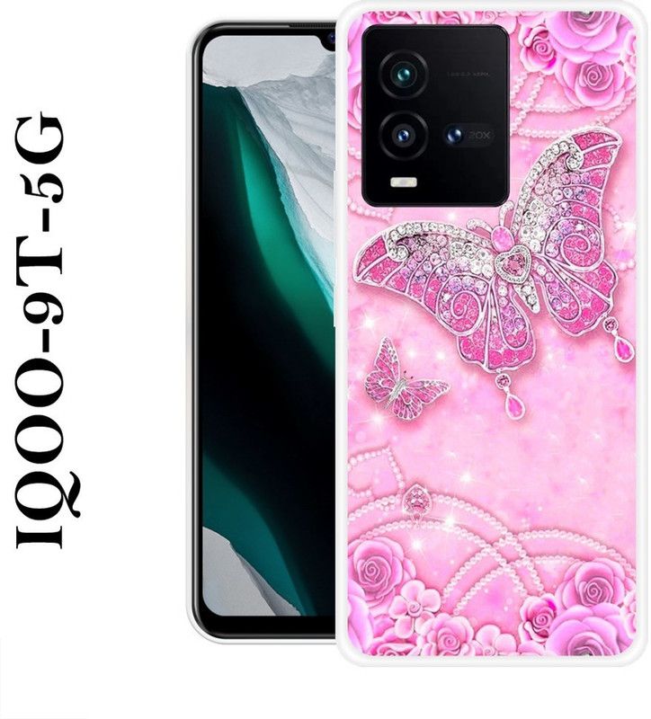 REALKING Back Cover for IQOO 9T 5G  (Pink, Silver, Silicon)
